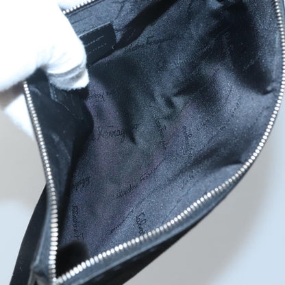 Salvatore Ferragamo Gancini handbag Suede, BLACK, SUEDE, Handbag