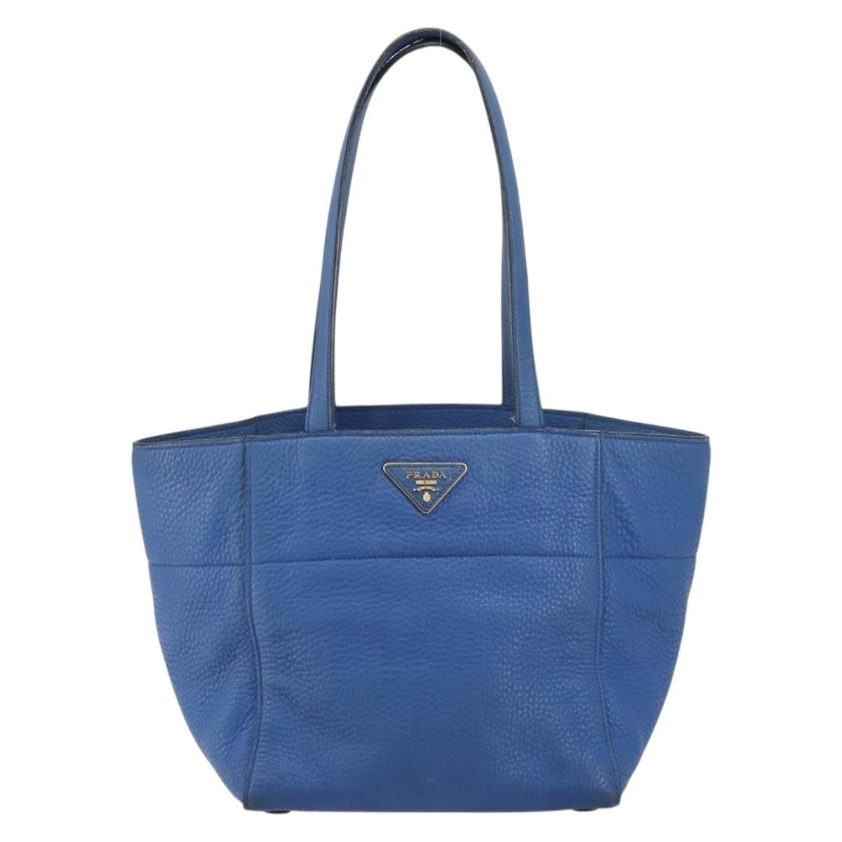 Prada Tote Vitello Daino Vitello Daino, BLUE, LEATHER, Tote bag