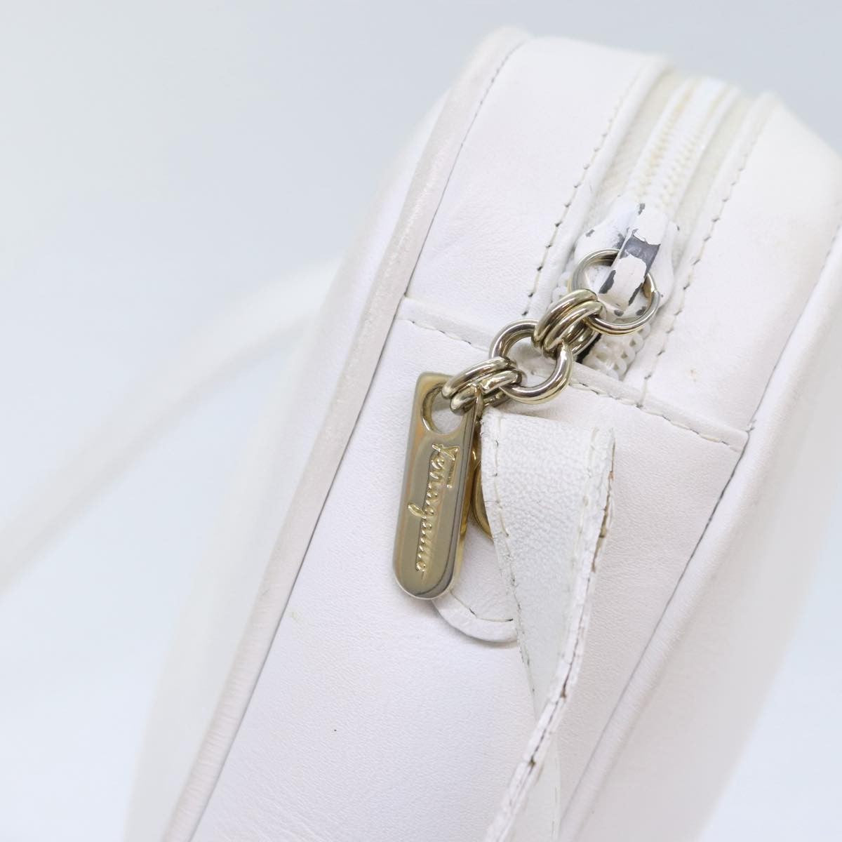 Salvatore Ferragamo Gancini Crossbody Bag Leather, GOLD, LEATHER, Shoulder bag