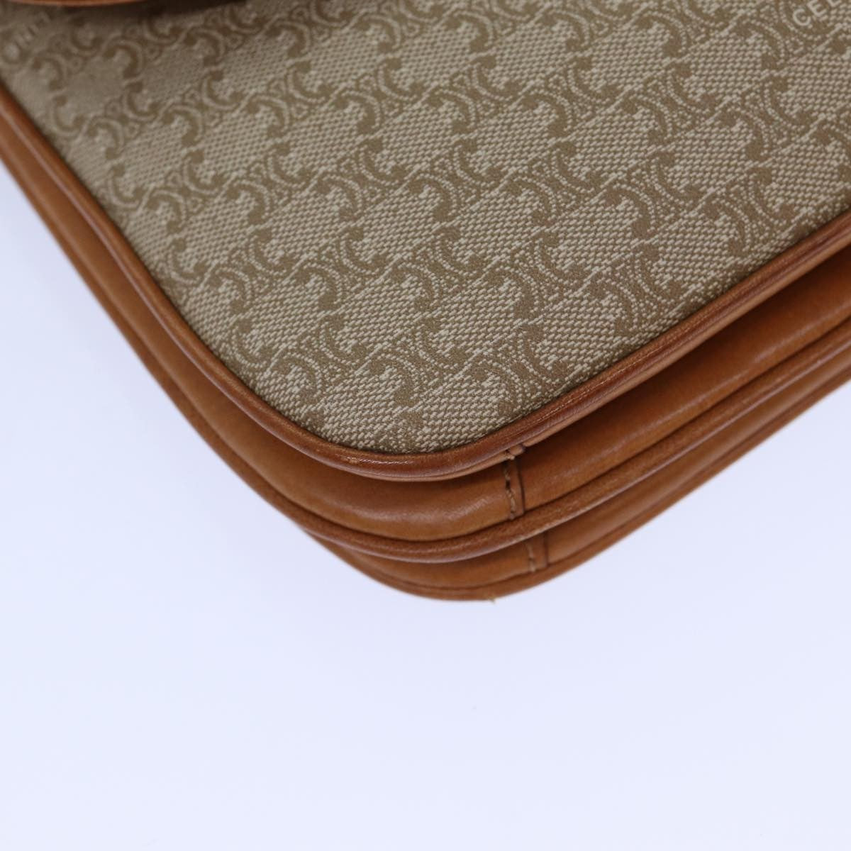 Celine Macadam Shoulder Bag Canvas, BEIGE, CANVAS, Shoulder bag