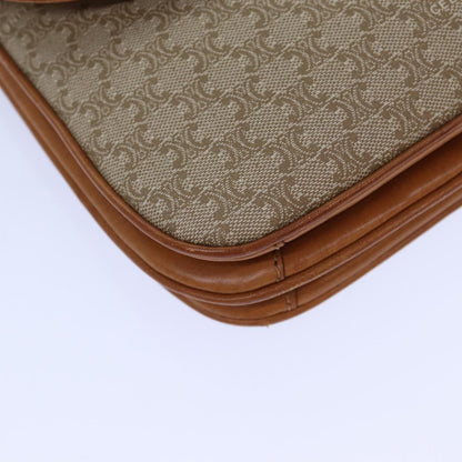 Celine Macadam Shoulder Bag Canvas, BEIGE, CANVAS, Shoulder bag