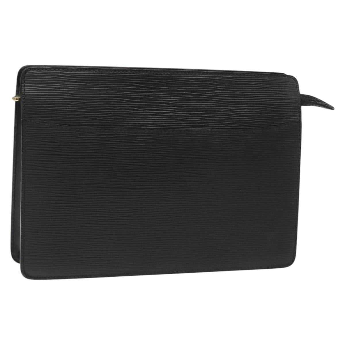 Louis Vuitton Pochette Homme Epi Leather, BLACK, LEATHER, Clutche & pouche