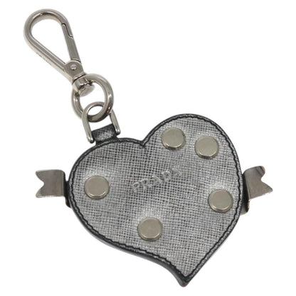 Prada keyring Leather, SILVER, LEATHER, Pendant & Charms