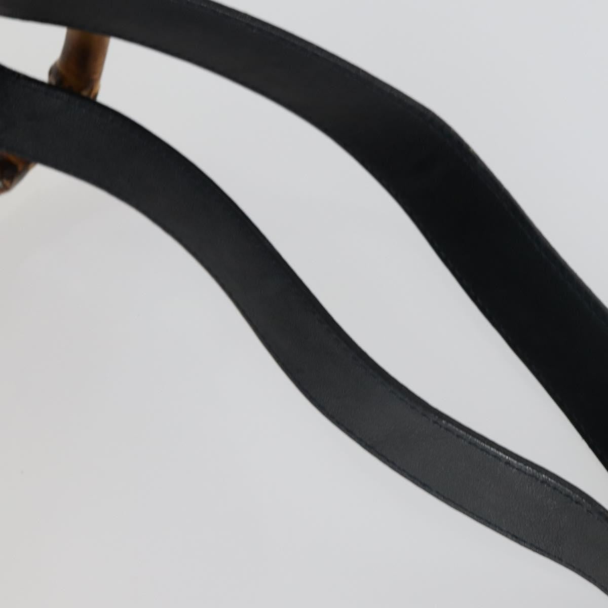 Gucci Vintage Bamboo Backpack Leather, BLACK, LEATHER, Backpack