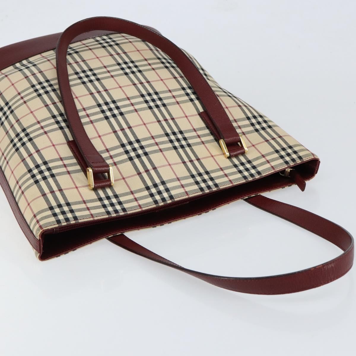 Burberry Nova Check Tote Canvas and Leather, BEIGE, CANVAS, Tote bag