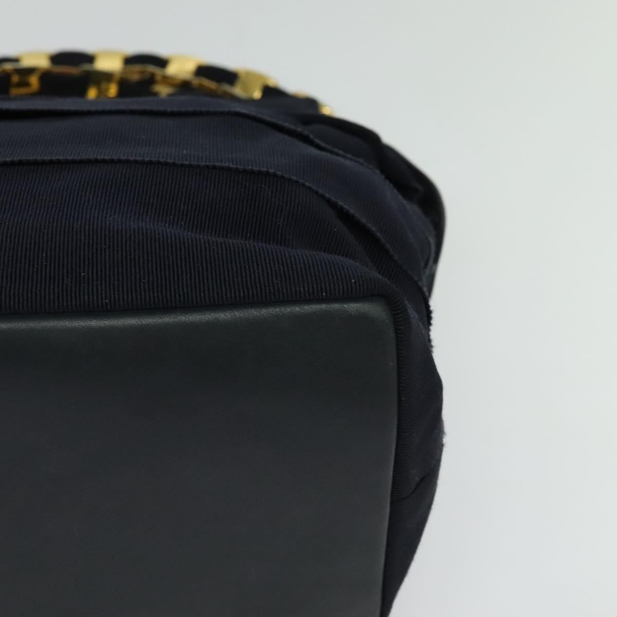 Salvatore Ferragamo Vala Shoulder Bag Canvas, NAVY, CANVAS, Shoulder bag