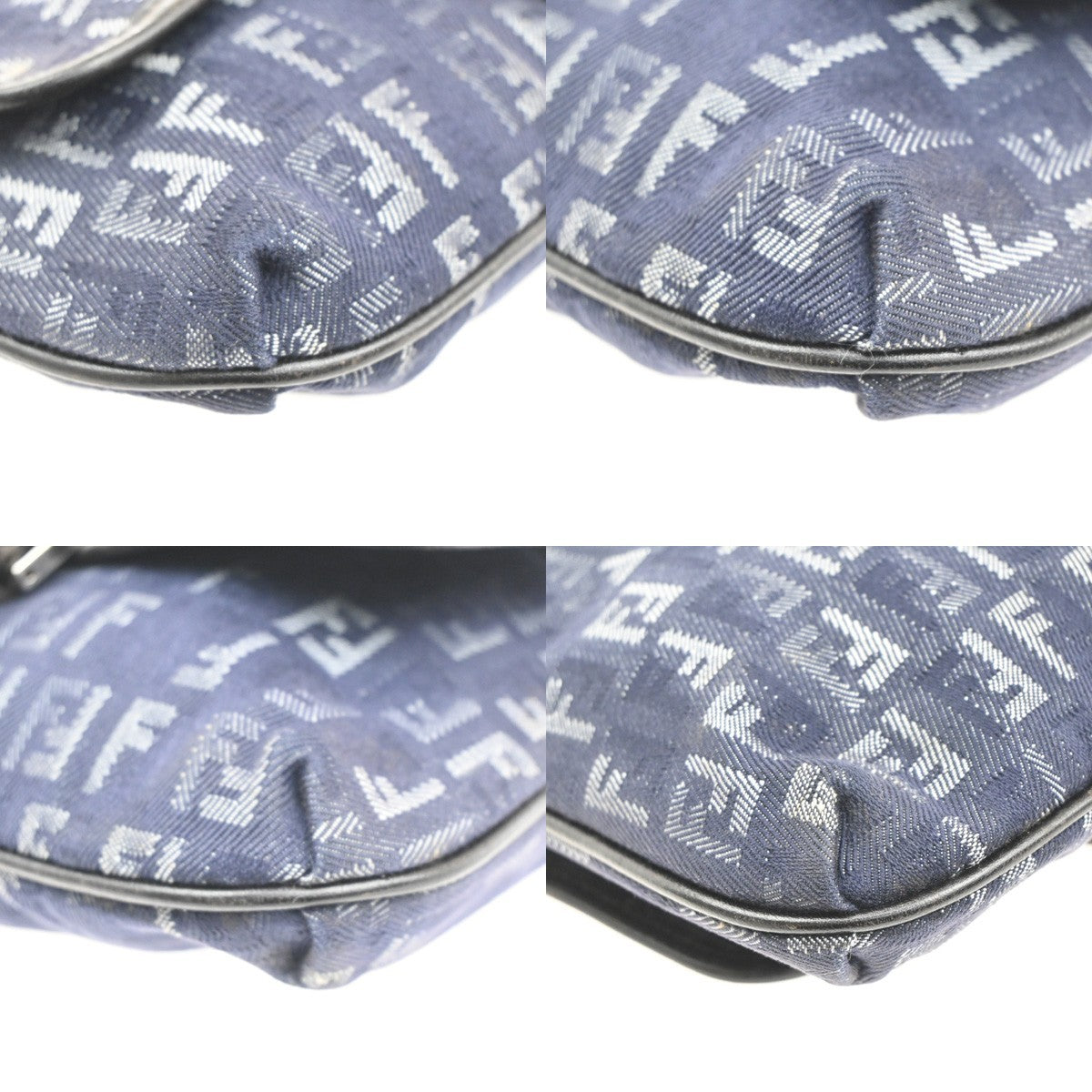 Fendi Vintage Flap Crossbody Bag Zucchino Denim, BLUE, DENIM_JEANS, Shoulder bag