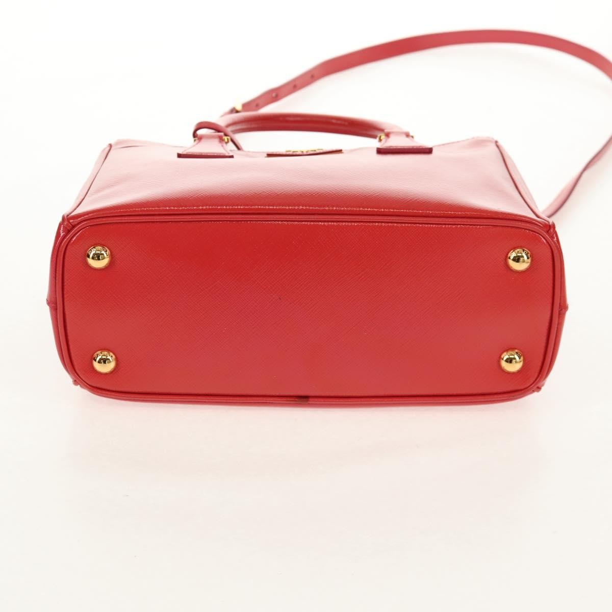 Prada Galleria Double Zip Tote Vernice Saffiano Leather, RED, LEATHER, Handbag
