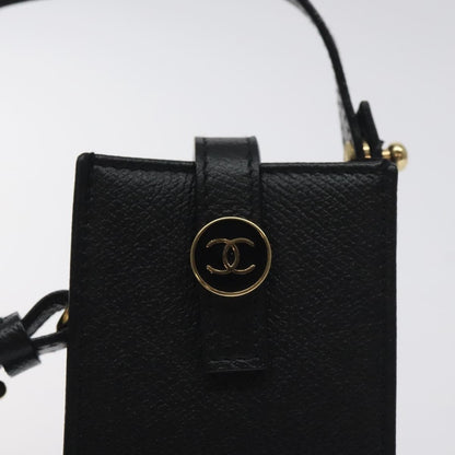 Chanel Cigarette Case Leather, BLACK, LEATHER, Clutche & pouche