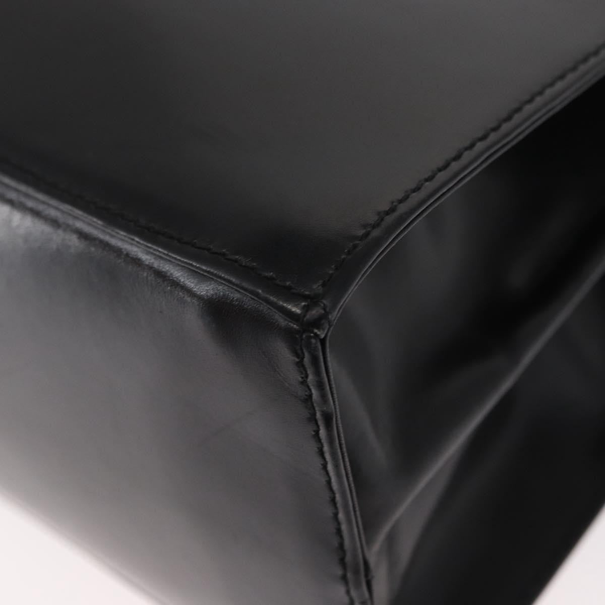 Salvatore Ferragamo Convertible Top Handle Bag Leather, BLACK, LEATHER, Handbag