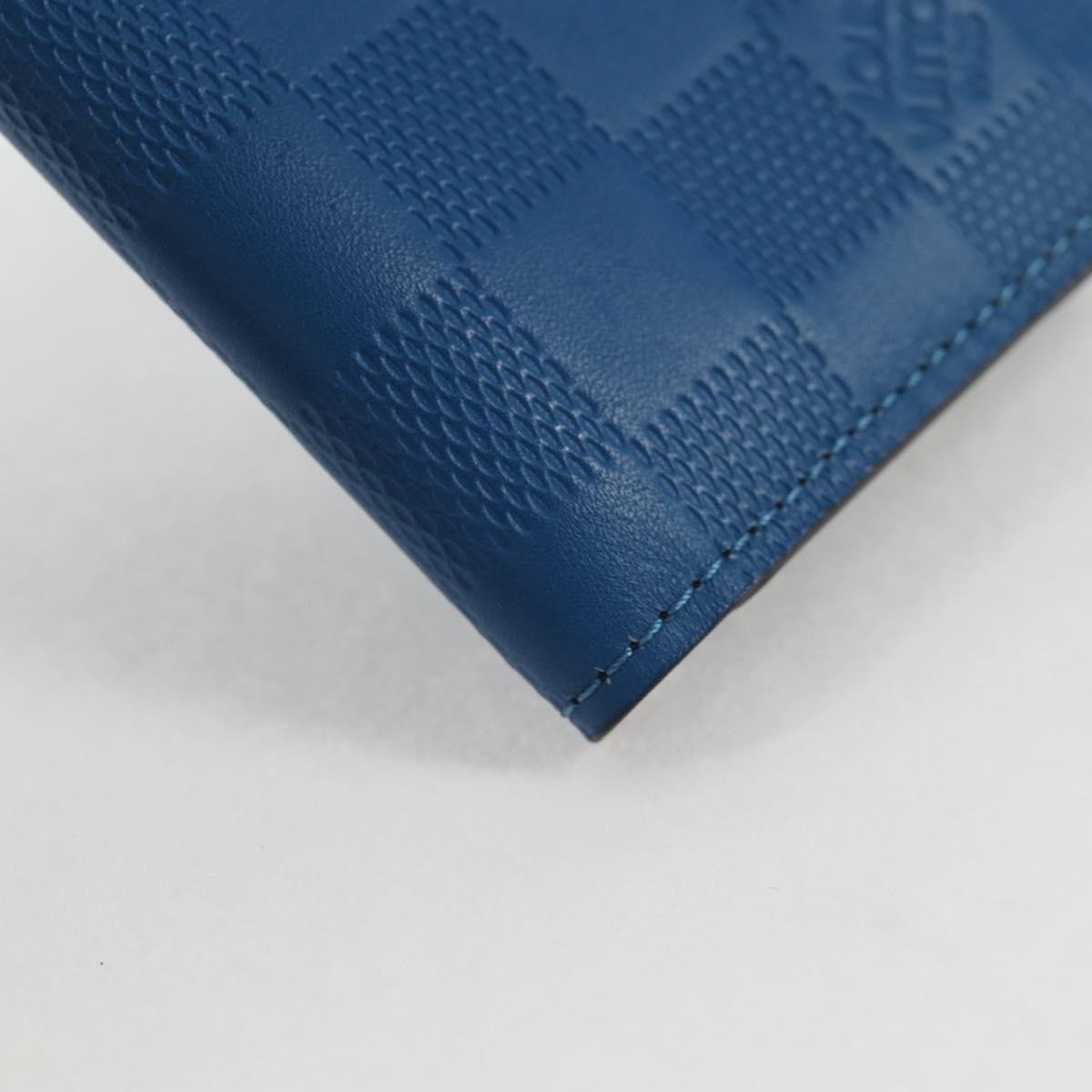 Louis Vuitton pocket organizer Leather, BLUE, LEATHER, Toiletry Case