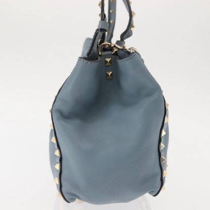 Valentino Garavani Rockstud Tote Soft Leather, BLUE, LEATHER, Tote bag