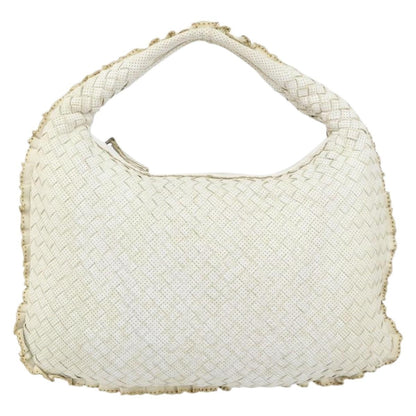 Bottega Veneta Veneta Hobo Perforated Intrecciato Nappa, WHITE, LEATHER, Handbag