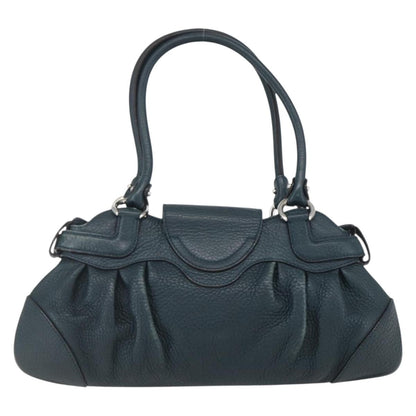 Salvatore Ferragamo Gancini handbag Leather, GREEN, LEATHER, Handbag