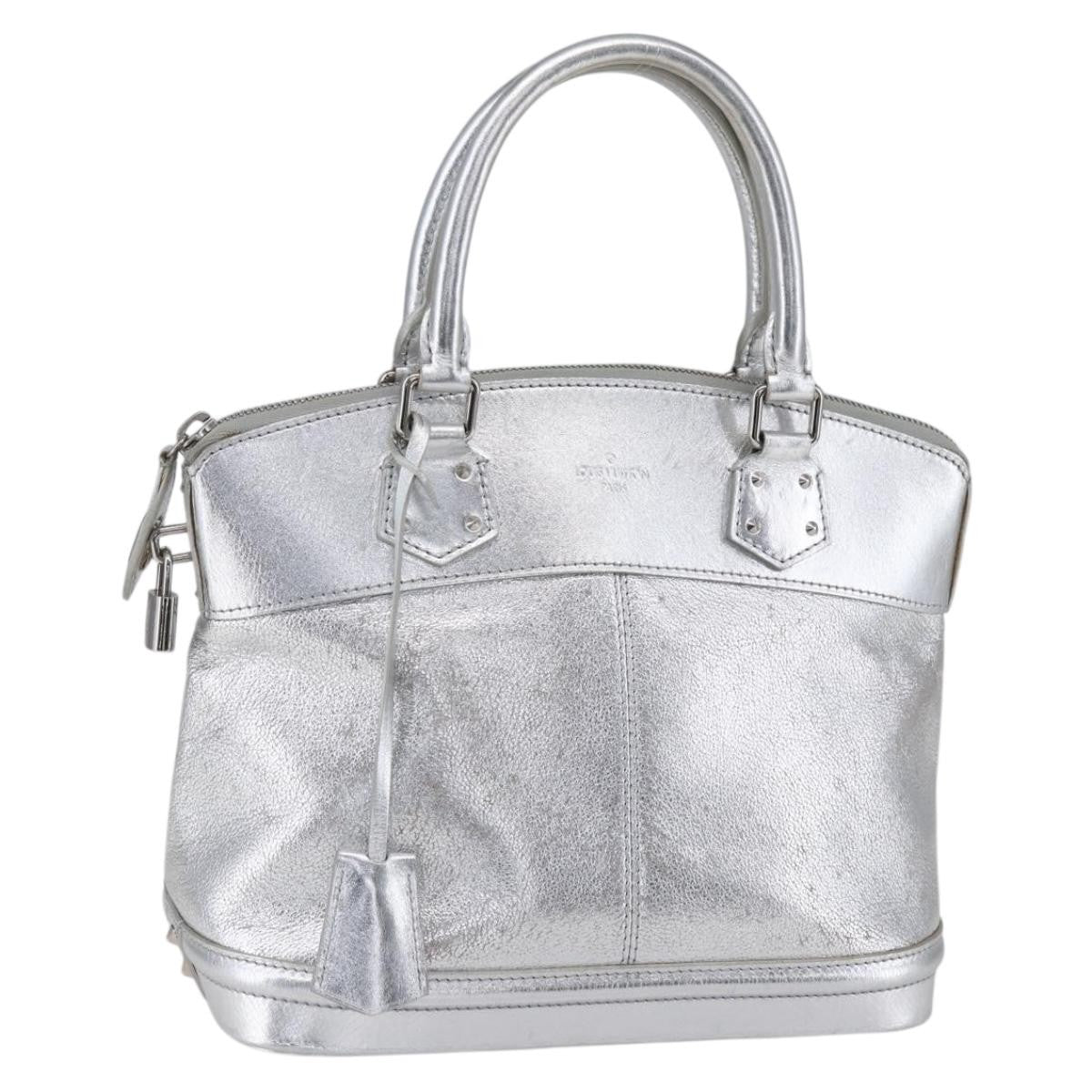 Louis Vuitton Suhali Lockit Handbag Leather, SILVER, LEATHER, Handbag