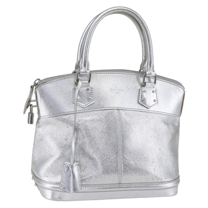 Louis Vuitton Suhali Lockit Handbag Leather, SILVER, LEATHER, Handbag