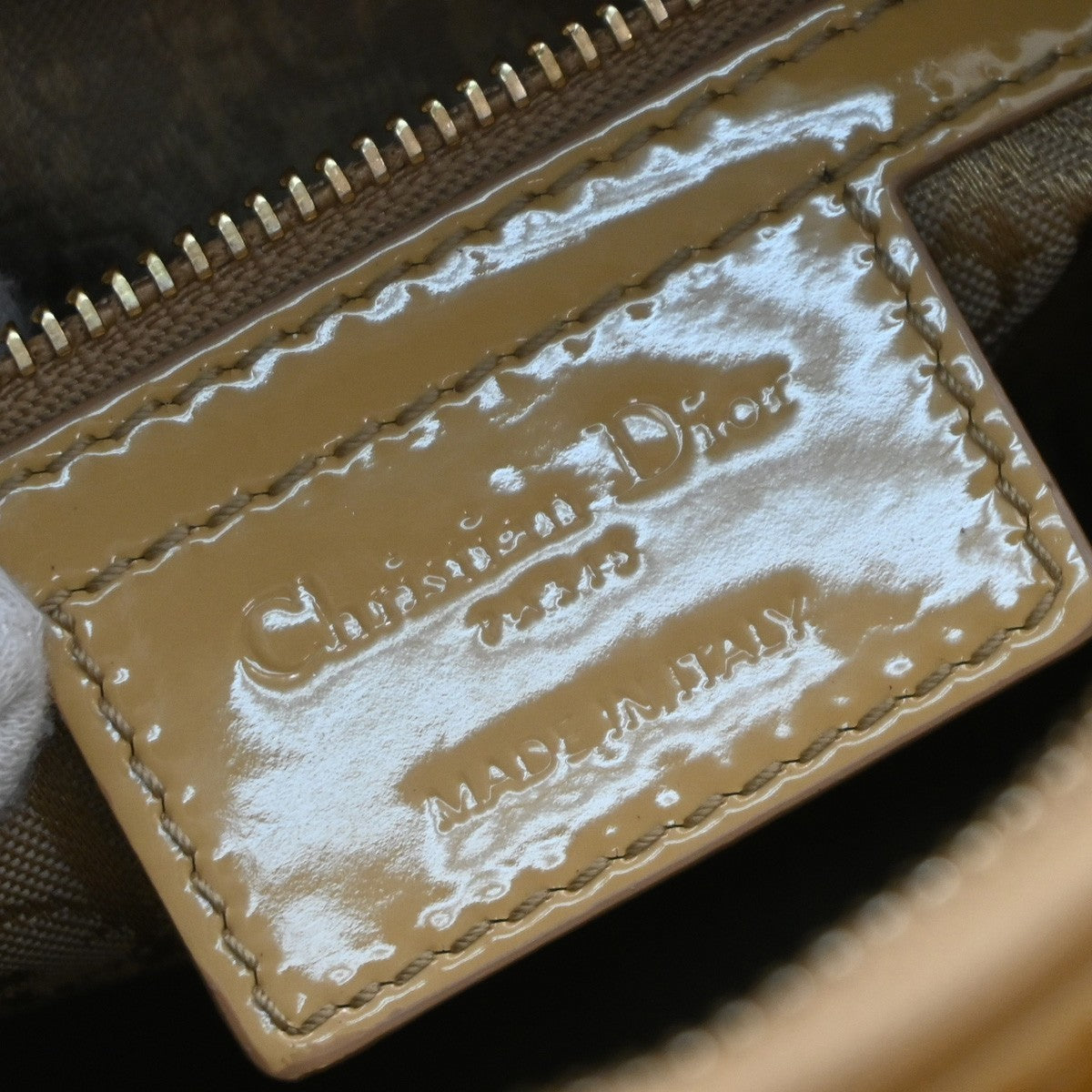 Christian Dior Lady Dior Bag Cannage Quilt Patent, YELLOW, PATENT_LEATHER, Handbag