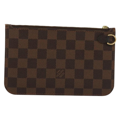 Louis Vuitton Neverfull Pochette Damier, BROWN, CANVAS, Tote bag