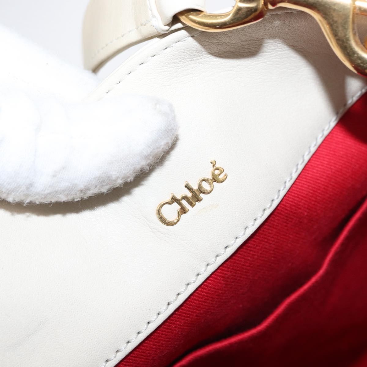 Chloe Eden Tote bag Leather, WHITE, LEATHER, Tote bag