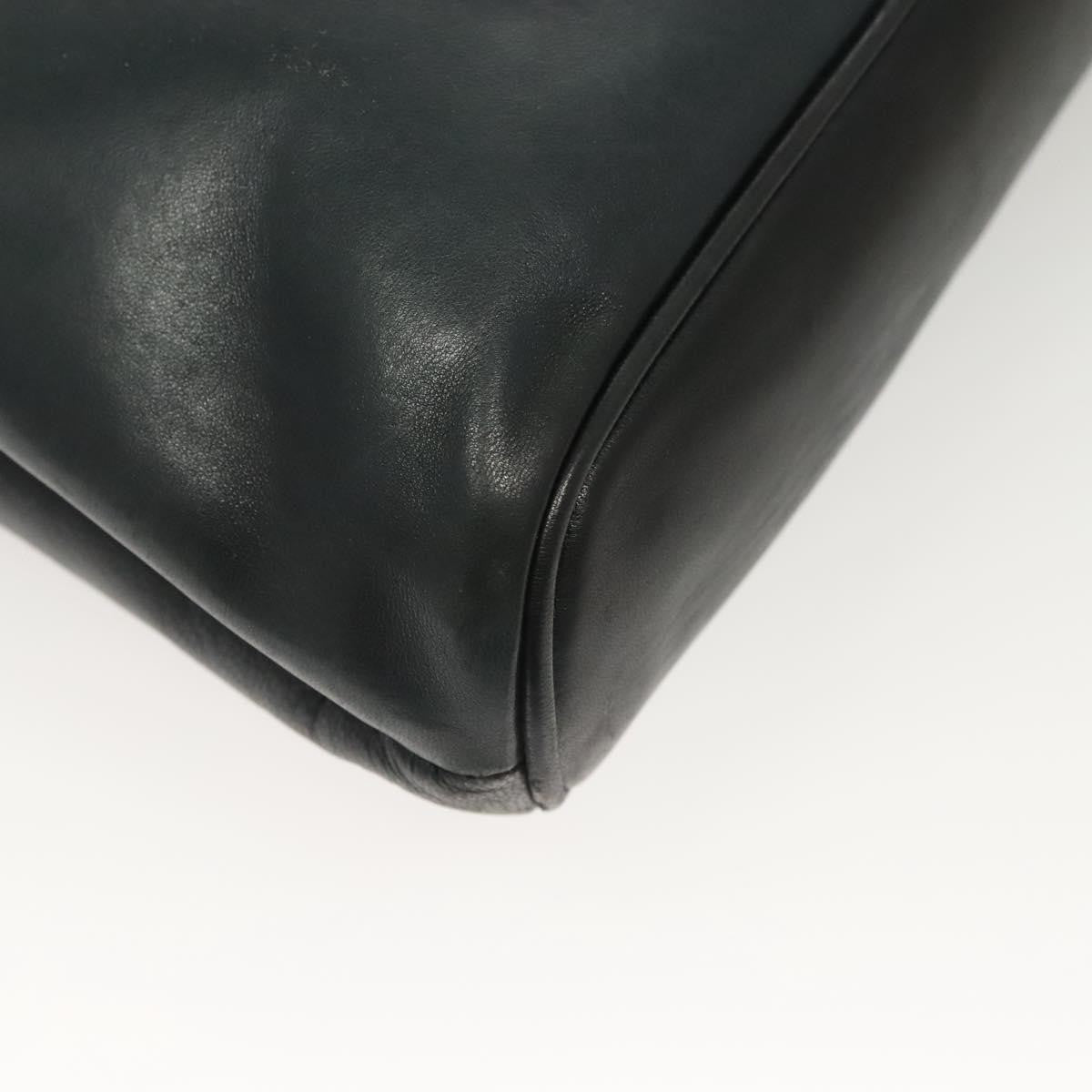 Bally Vintage Chain Shoulder Bag Quilted Leather, NAVY, LEATHER, Shoulder bag