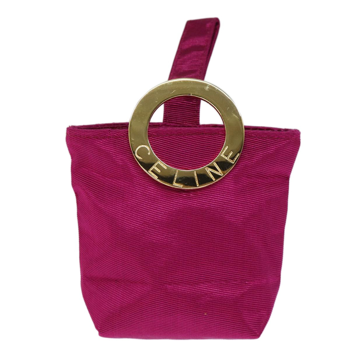 Celine Circle Logo Pouch Nylon, PINK, NYLON, Clutche & pouche