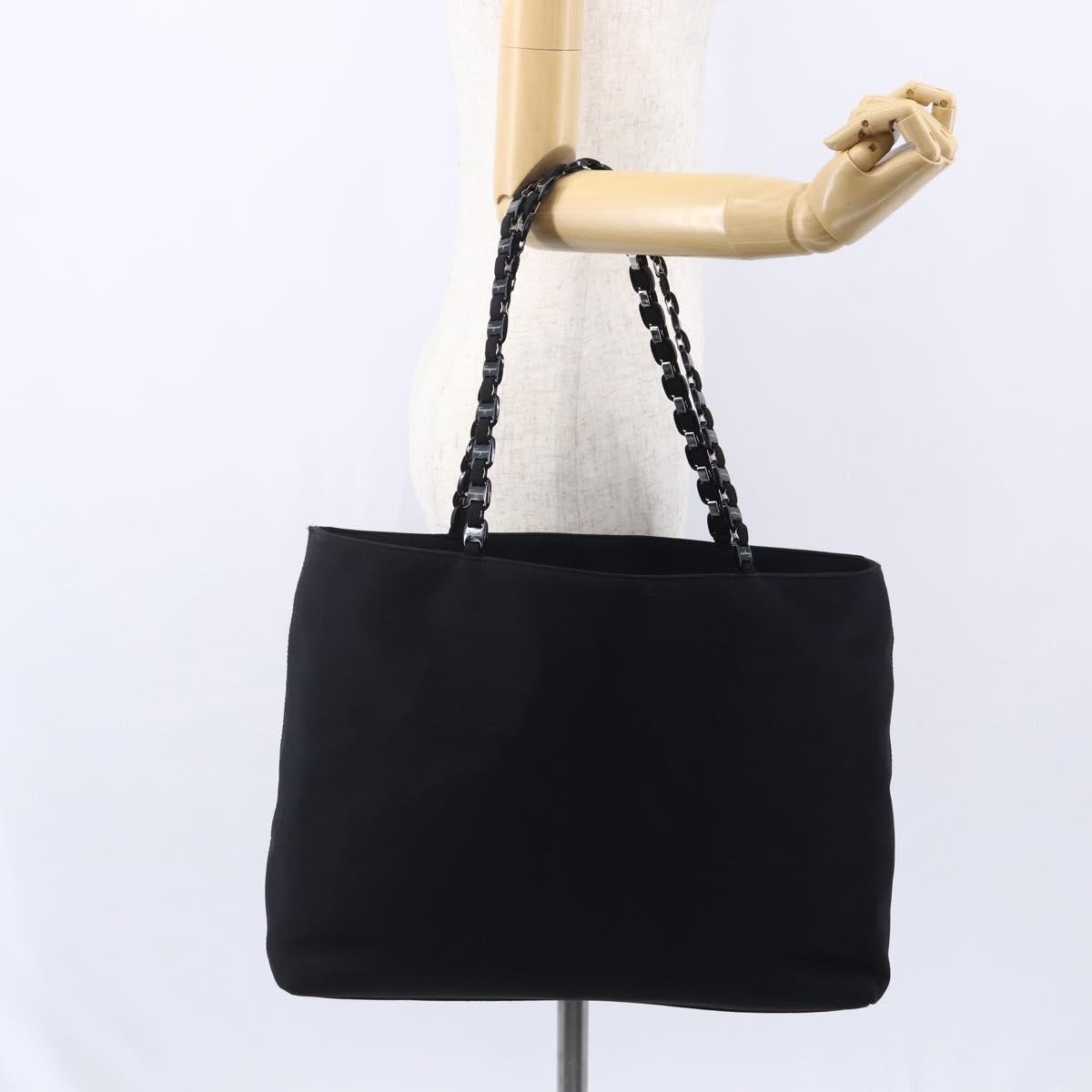 Salvatore Ferragamo Vintage Shoulder Bag Canvas, BLACK, CANVAS, Shoulder bag