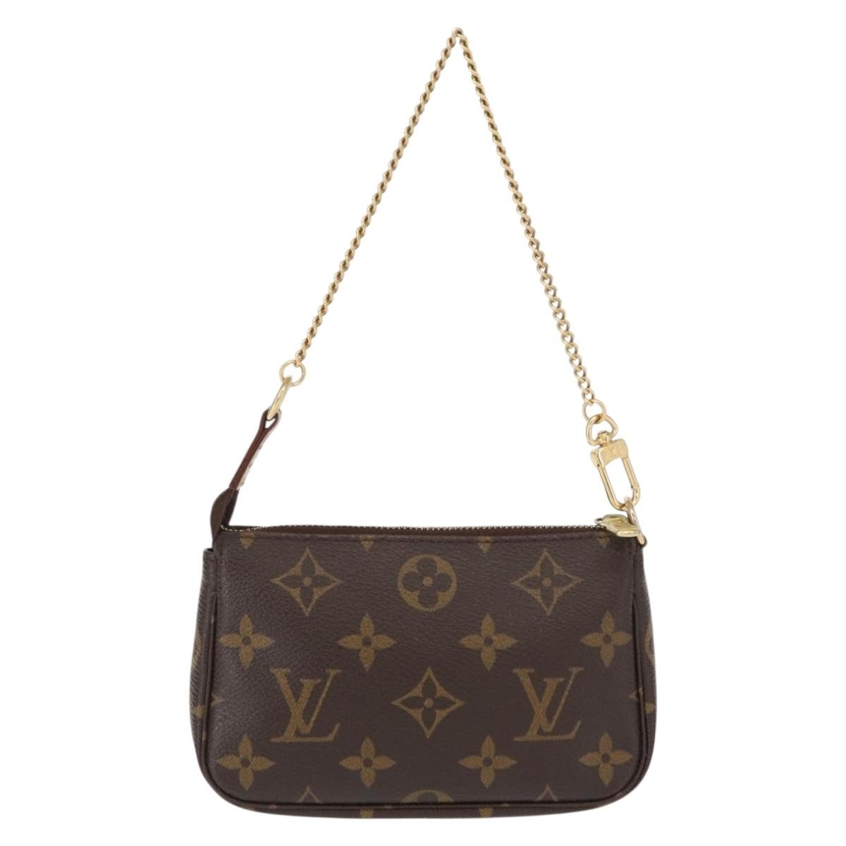 Louis Vuitton Mini pochette accessoires Canvas, BROWN, CANVAS, Clutche & pouche