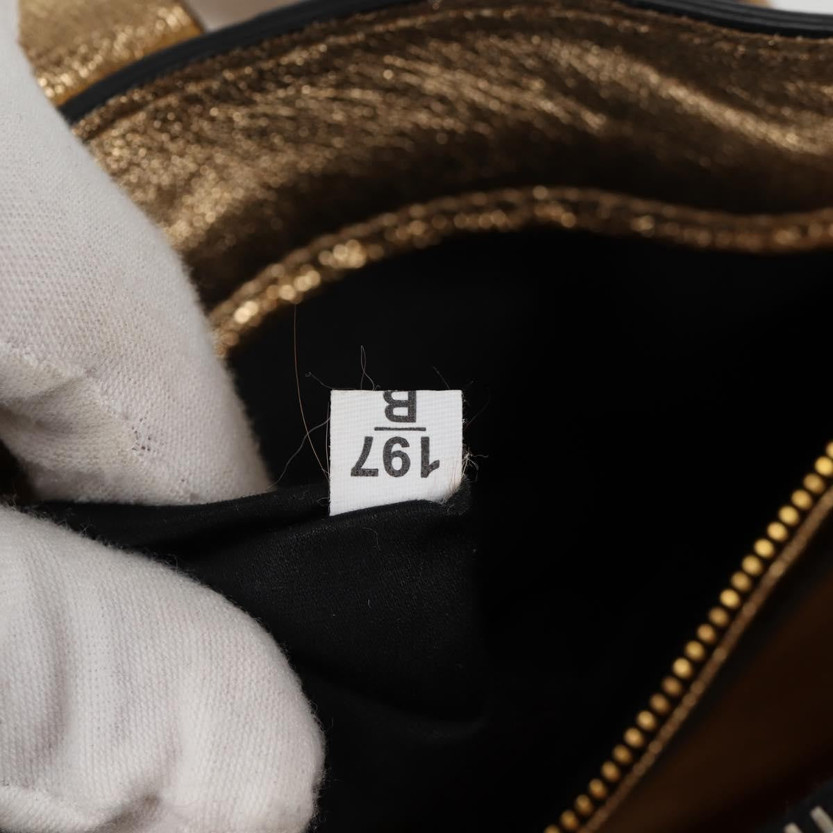 Miu Miu Madras Convertible Compartment Tote Leather, GOLD, LEATHER, Tote bag