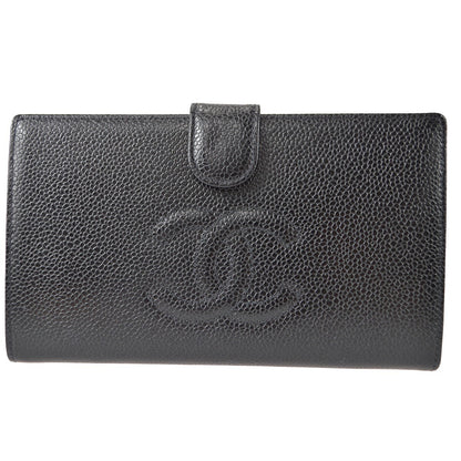 Chanel Timeless CC French Wallet Caviar, BLACK, LEATHER, Wallets