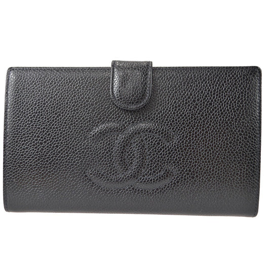 Chanel Timeless CC French Wallet Caviar, BLACK, LEATHER, Wallets