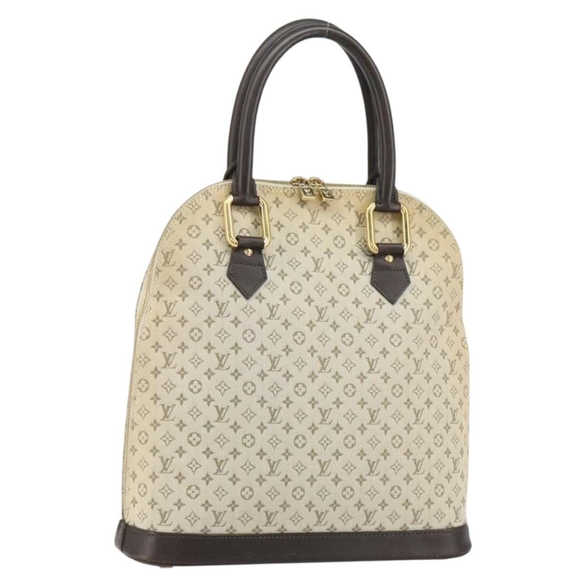 Louis Vuitton Alma Handbag Mini Lin Monogram, KHAKI, CANVAS, Handbag