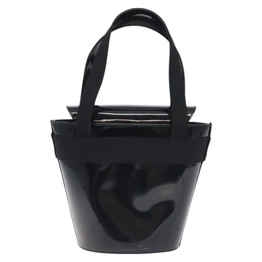 Salvatore Ferragamo Vara Bow Top Handle Bucket Bag Patent Leather, BLACK, PATENT_LEATHER, Handbag