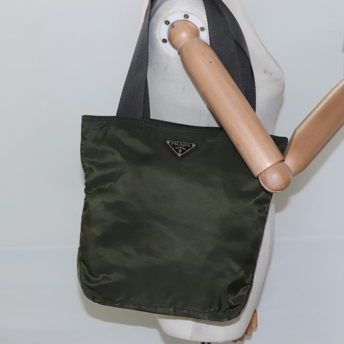 Prada Vintage Convertible Zip Tote Tessuto, KHAKI, NYLON, Tote bag