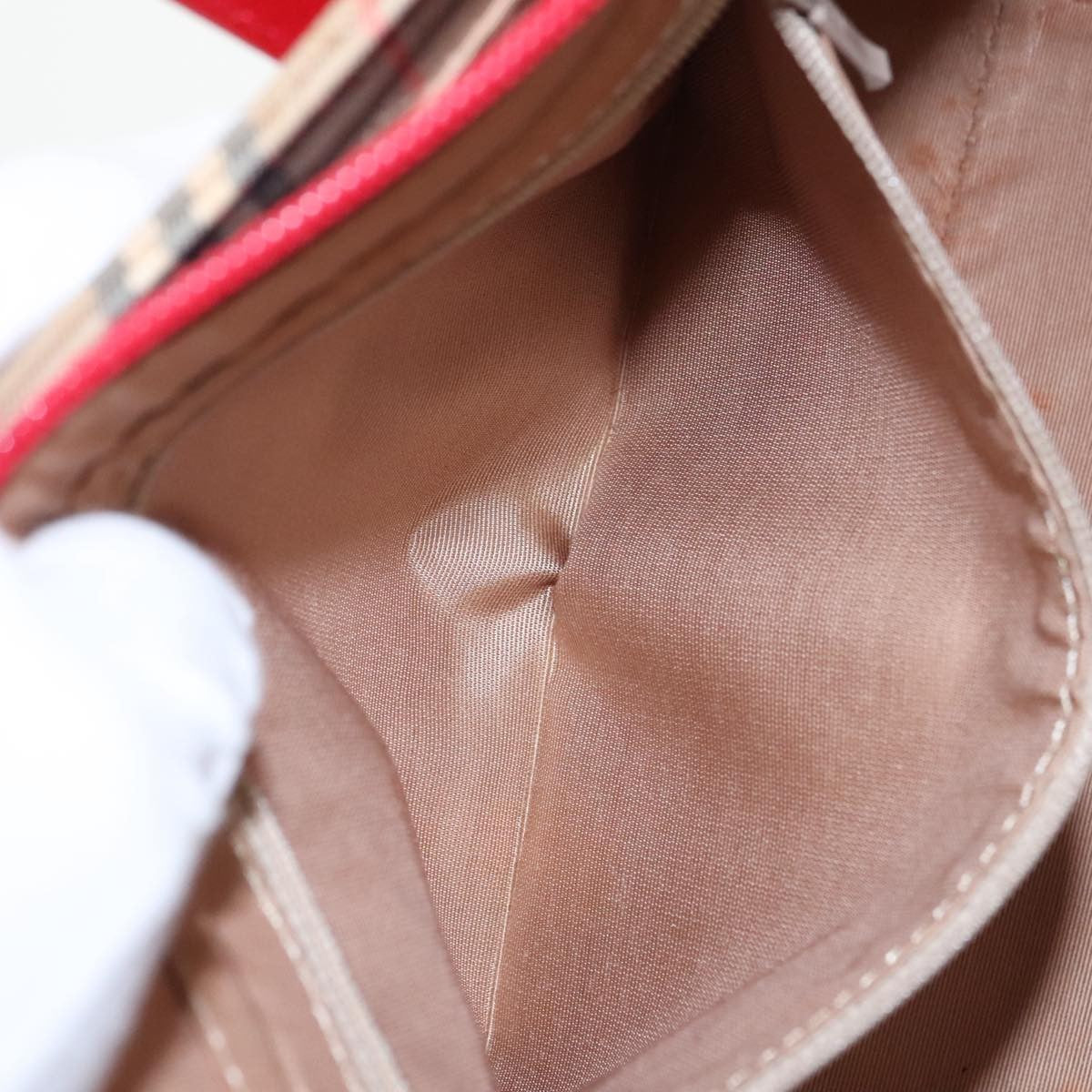 Burberry Nova Handbag Check Pattern, BEIGE, CANVAS, Handbag