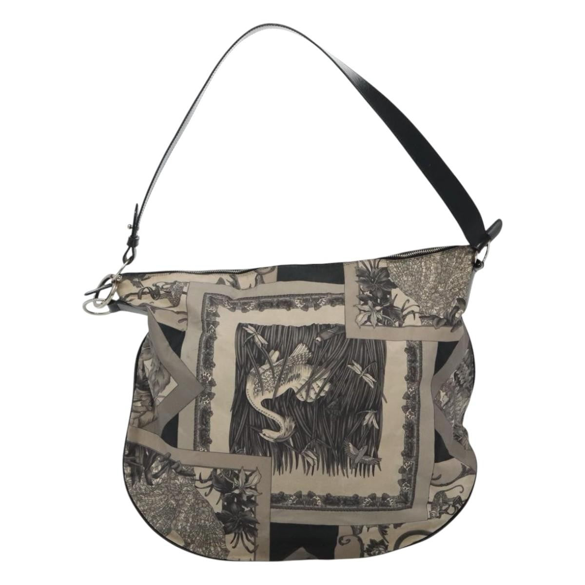 Salvatore Ferragamo Vintage Shoulder Bag Canvas, GRAY, CANVAS, Shoulder bag