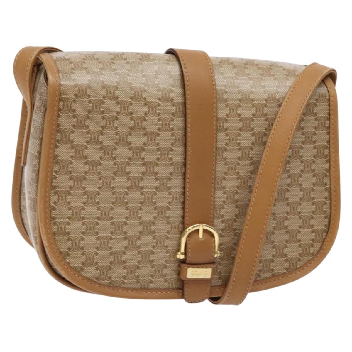 Celine Vintage Triomphe Shoulder Bag Canvas, BEIGE, CANVAS, Shoulder bag