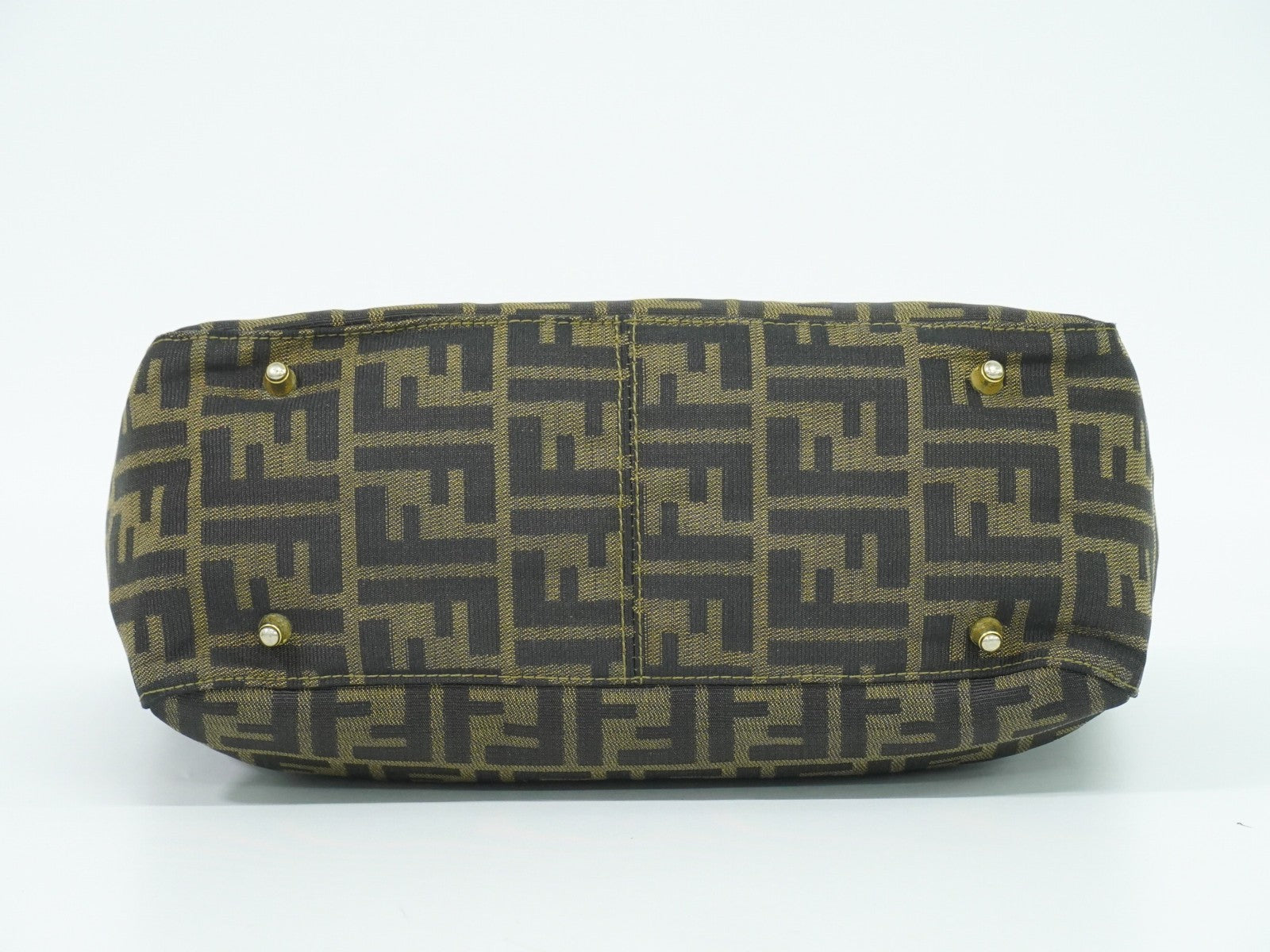 Fendi Vintage Zucca Handbag Zucca, BROWN, CANVAS, Handbag