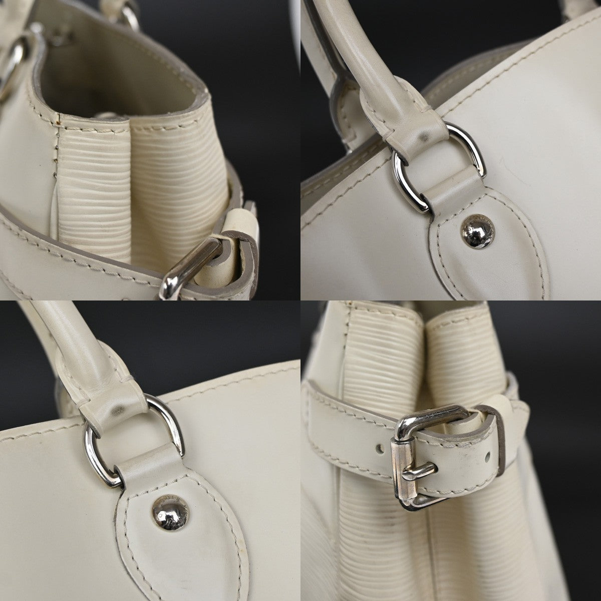 Louis Vuitton Passy Tote Epi Leather, WHITE, LEATHER, Tote bag