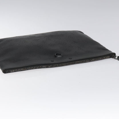 Louis Vuitton Discovery Pochette Monogram Shadow Leather, BLACK, LEATHER, Clutche & pouche