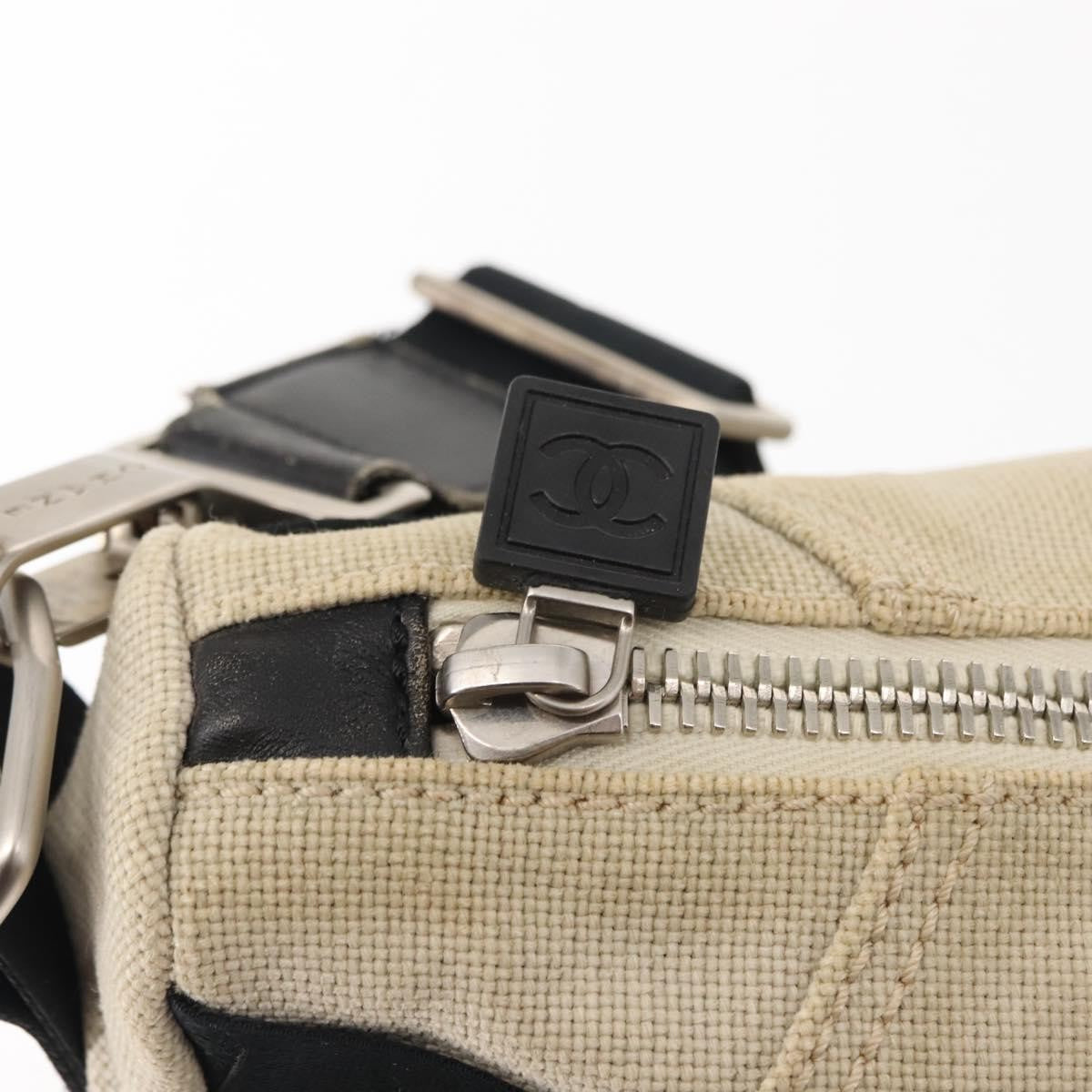 Chanel Vintage Crossbody Bag Canvas, BEIGE, CANVAS, Shoulder bag