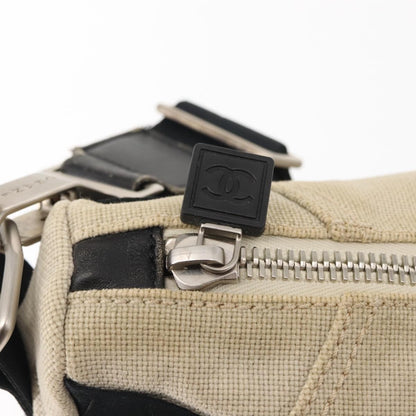 Chanel Vintage Crossbody Bag Canvas, BEIGE, CANVAS, Shoulder bag