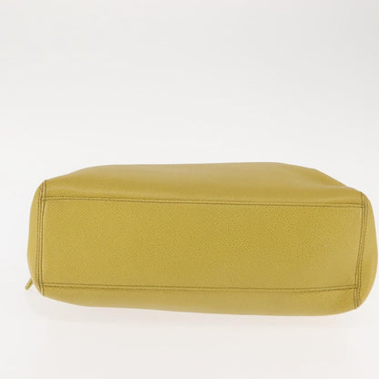 Chanel Vintage Logo Chain Tote Caviar, YELLOW, LEATHER, Tote bag