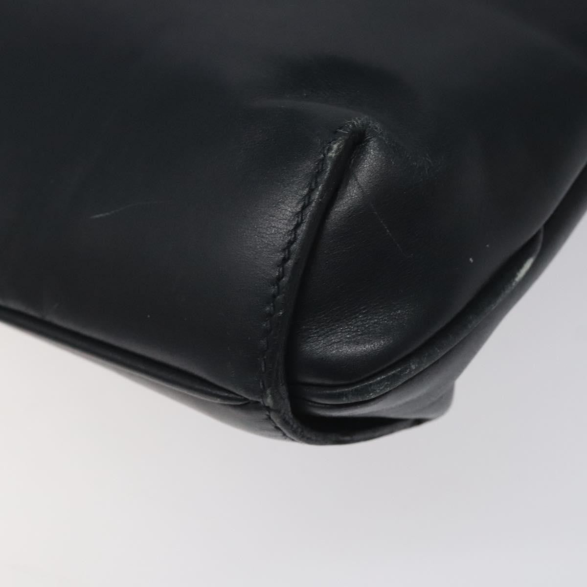 Gucci Vintage Shoulder Bag Leather, NAVY, LEATHER, Shoulder bag