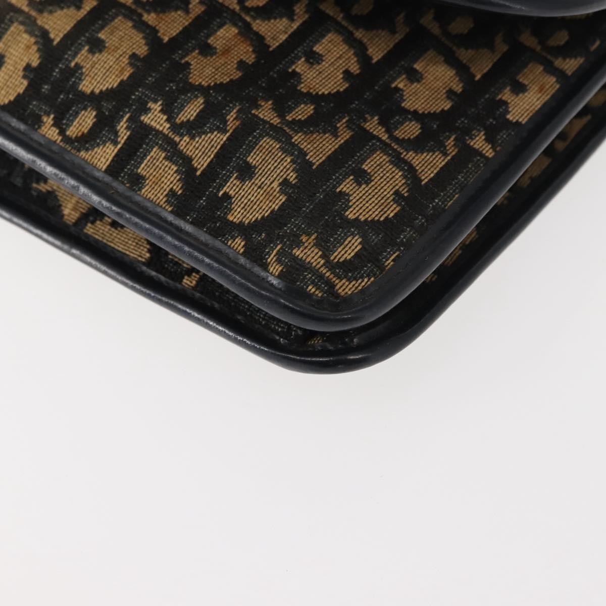 Christian Dior Vintage Trotter Shoulder Bag Canvas, NAVY, CANVAS, Shoulder bag