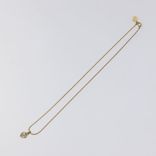 Christian Dior Heart Charm Necklace Metal, GOLD, METAL, Necklace