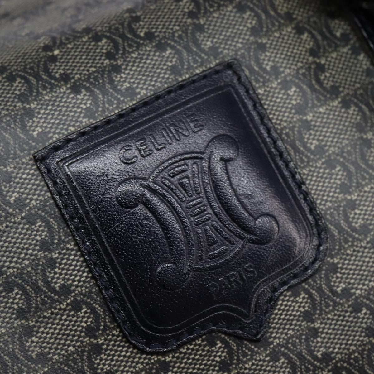 Celine Vintage Boston Bag Macadam Coated Canvas, NAVY, CANVAS, Handbag