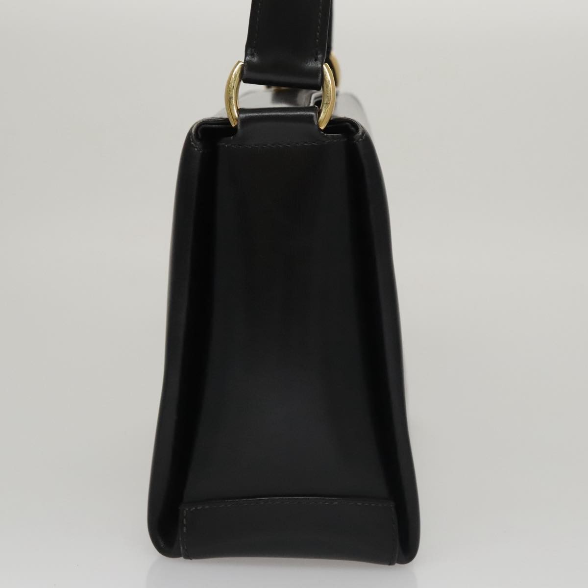 Gucci Vintage Convertible Bamboo Box Crossbody Bag Leather, BLACK, LEATHER, Handbag