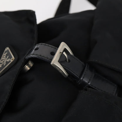 Prada Double Front Pocket Backpack Tessuto, BLACK, NYLON, Backpack