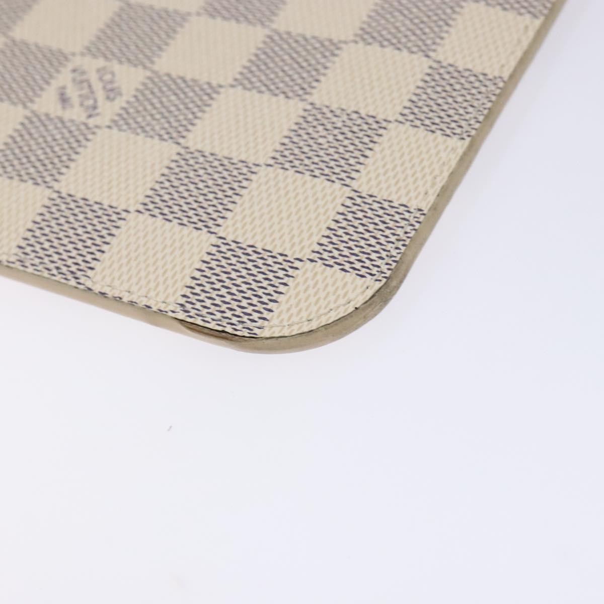 Louis Vuitton Neverfull Pochette Damier, WHITE, CANVAS, Clutche & pouche