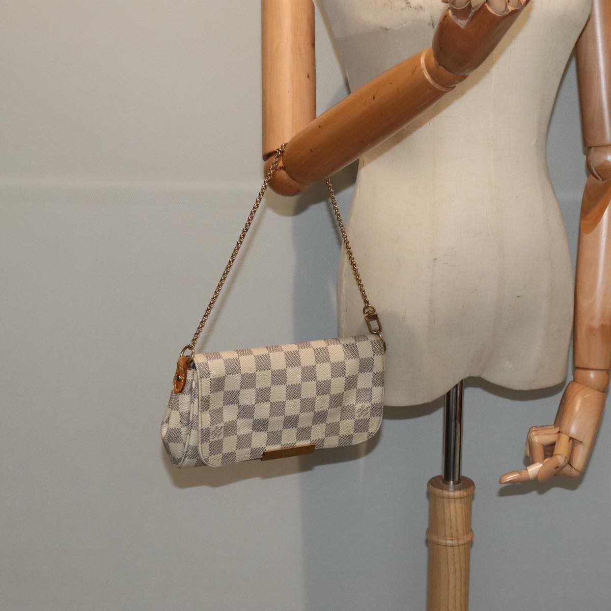 Louis Vuitton Favorite Handbag Damier, WHITE, CANVAS, Handbag